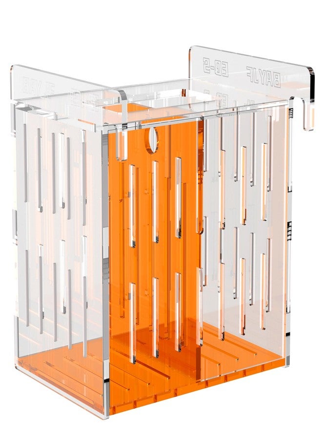 ONE BAYJF Fish Breeder Isolation Box for Aquarium Tank,Transparent Orange Acrylic Fish Acclimation Box for Clownfish Guppy Betta Coral (S) - Image 1